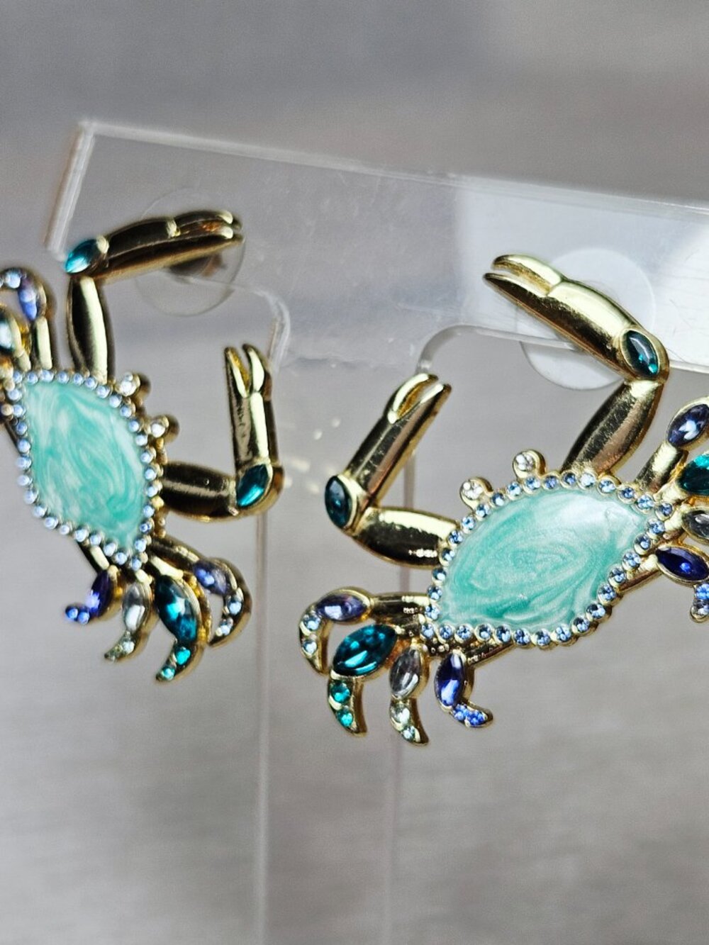 Sugarfix Baublebar Sea Life Crab Blue In a Pinch Fishing Earrings